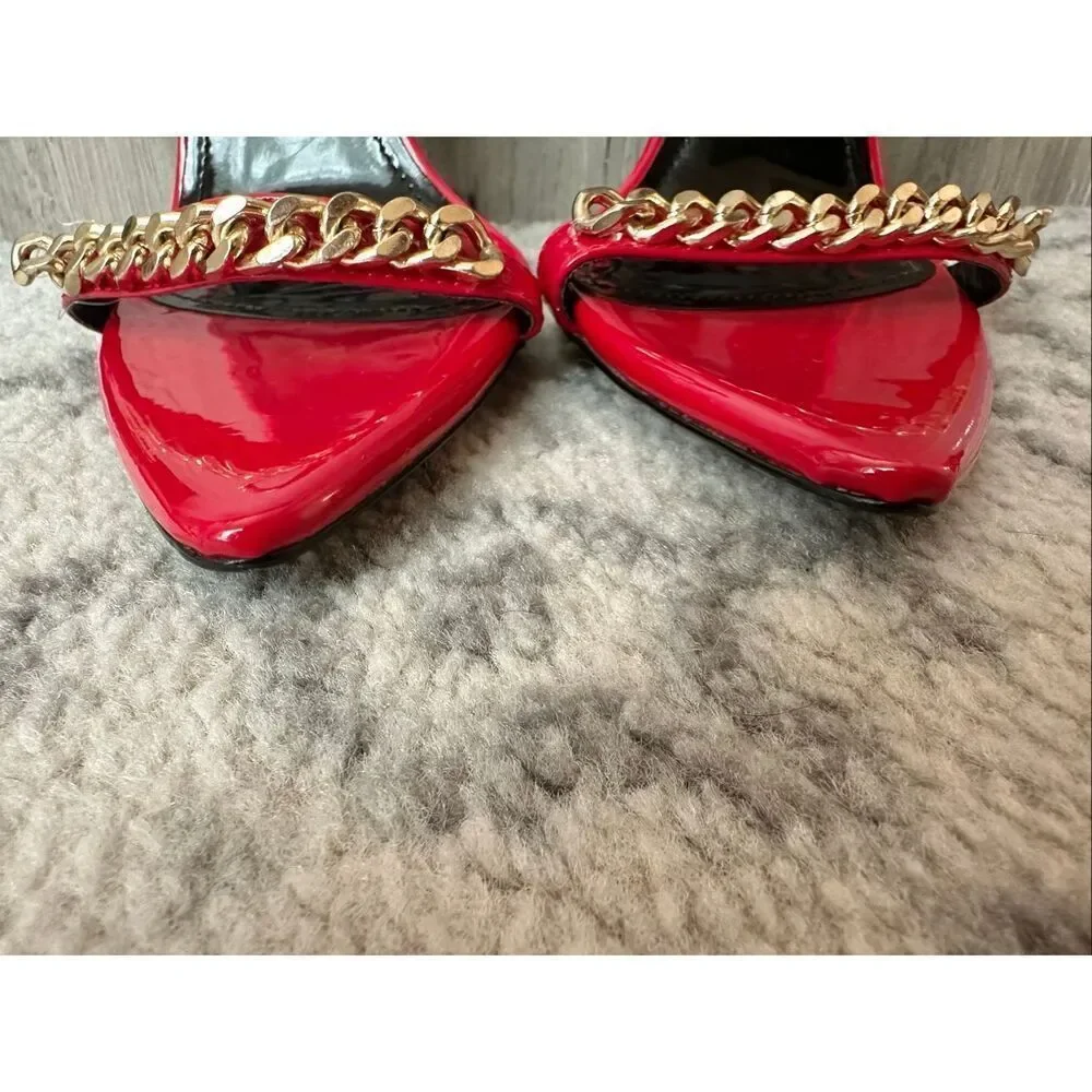 JESSICA RICH Monaco Ankle Strap Sandal in Red Size 38 7.5
